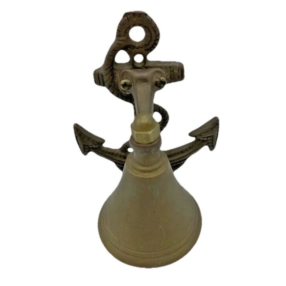 Vintage Wall Mount Solid Brass Nautical Ship Bell Sailor Bird Duck Clapper Navy